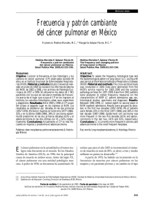 Frecuencia y patrón cambiante del cáncer pulmonar en México