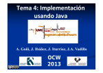 Tema Tema 4: 4: Implementación Implementación usando Java