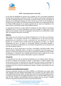 IPOPI - Comunicado sobre el Virus Zika El virus Zika fue identificado