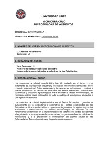 Microbiología de Alimentos y medicamentos