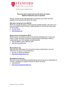 Recursos para la supervivencia del cáncer de mama Material
