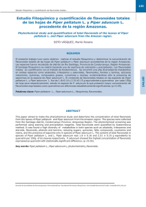 Estudio Fitoquímico y cuantificación de flavonoides totales de las