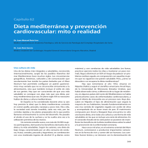 Dieta mediterránea y prevención cardiovascular: mito o realidad