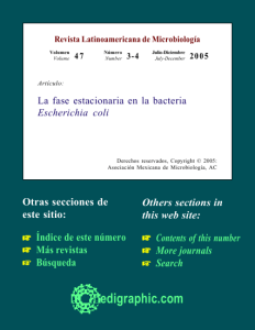 La fase estacionaria en la bacteria Escherichia coli