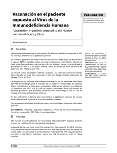 Vacunación en el paciente expuesto al Virus de la
