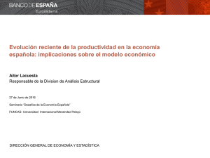 Evolución reciente de la productividad en la economía