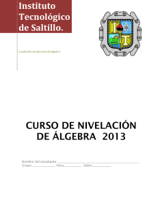 Curso de Nivelación de Álgebra 2013