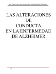 Las alteraciones de conducta en la enfermedad de Alzheimer