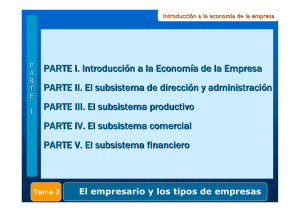 OBJETIVOS PARTE I. Introducción a la Economía de la Empresa