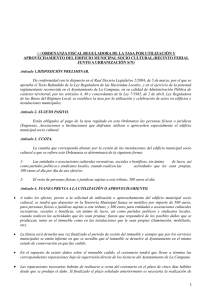 ORDENANZA REGULADORA DE LA UTILIZACI&Oacute;N DEL EDIFICIO