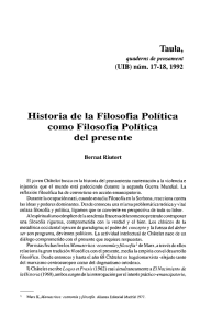 Taula, Historia de la Filosofia Política como Filosofia Política