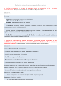 Realización de transformaciones gramaticales