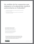 Un análisis de los supuestos que subyacen a la educación musical