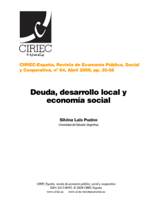 Deuda, desarrollo local y economía social - CIRIEC