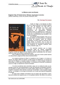 La Música como una Novela Eugenio Trías. El Canto de las Sirenas