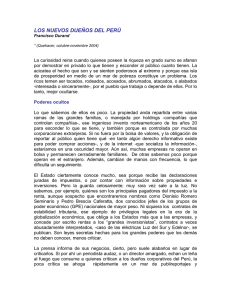 LOS NUEVOS DUE&Ntilde;OS DEL PER&Uacute;