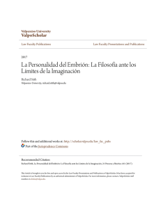 La Personalidad del Embrión: La Filosofía ante los Límites de la