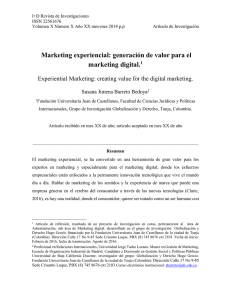 Marketing experiencial: generación de valor para el marketing digital.1