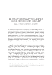 el carácter normativo del estado social de derecho en colombia