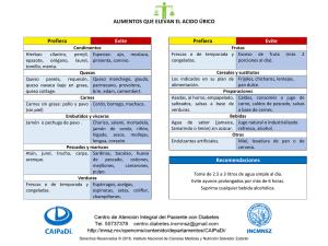 Alimentos que elevan el ácido úrico - Instituto Nacional de Ciencias