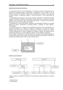 INMOVILIZACIÓN DE ENZIMAS Como producto del avance de la