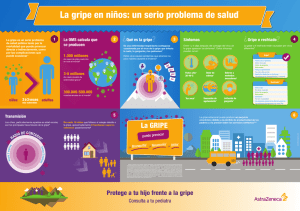 Poster informativo: La gripe en niños: un serio problema de salud.