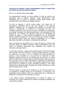 Licencias de casinos y sitios arqueol&oacute;gicos entre la larga lista de