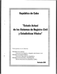República de Cuba "Estado Actual de los Sistemas de Registro Civil