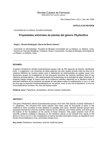 Propiedades antivirales de plantas del género Phyllanthus