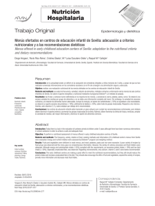 Menús ofertados en centros de educación infantil de Sevilla