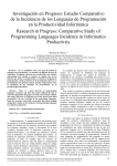 Investigación en Progreso: Estudio Comparativo de la