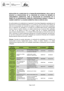 resoluci&oacute;n de la directora de la fundaci&oacute;n biodiversidad, por la que