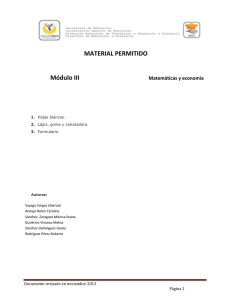 MATERIAL PERMITIDO Módulo III