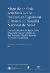 Mapa de análisis genéticos que se realizan en España en
