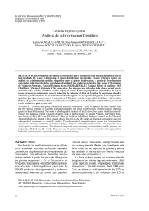 Género Erythroxylum - Latin American Journal of Pharmacy