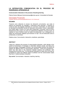 la interacción comunicativa en el proceso de enseñanza