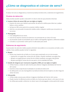 &iquest;C&oacute;mo se diagnostica el c&aacute;ncer de seno?