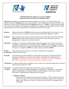 Meticilina-Resistente Staphylococcus aureus (MRSA) Información