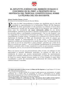 el estatuto jurídico del embrión humano o concebido en el perú