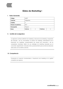 Sílabo de Marketing I - Repositorio Continental