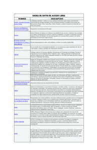 nombre descripcion bases de datos de acceso libre