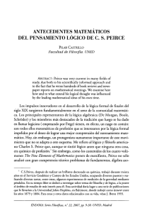 Antecedentes Matemáticos del Pensamiento Lógico de C.S. Peirce
