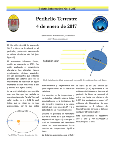 Perihelio Terrestre 4 de enero de 2017