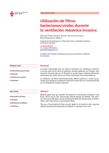 Utilización de filtros bacterianos/virales durante la ventilación