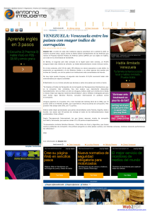VENEZUELA: Venezuela entre los pa&iacute;ses con mayor &iacute;ndice de