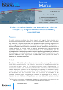 El abandono del neoliberalismo en América Latina a principios s