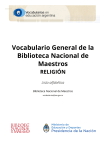 Vocabulario General de la Biblioteca Nacional de Maestros RELIGIÓN