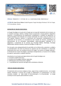 “PRESENTE Y FUTURO DE LA CARCINOMATOSIS PERITONEAL”.