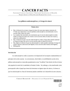 Las píldoras anticonceptivas y el riesgo de cáncer