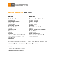 licenciatura en biodiversidad - plan de estudios - FHUC